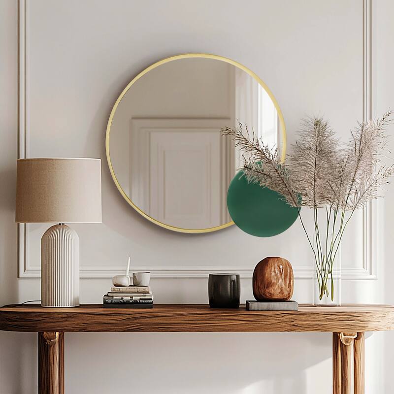 Spiegel mit Details aus emailliertem Metall