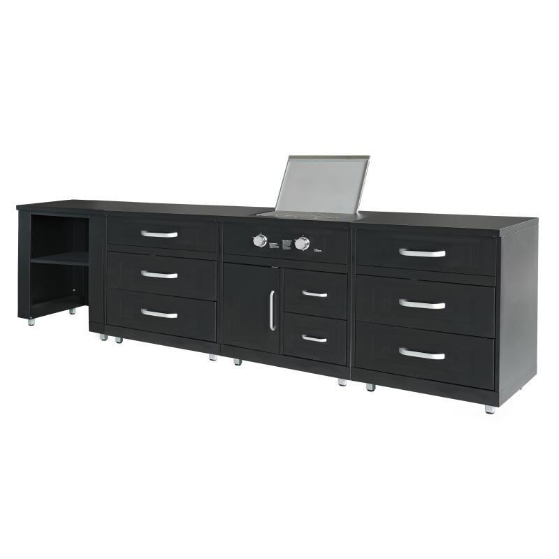 4-Element-Außenküche aus Stahl mit Gasherd