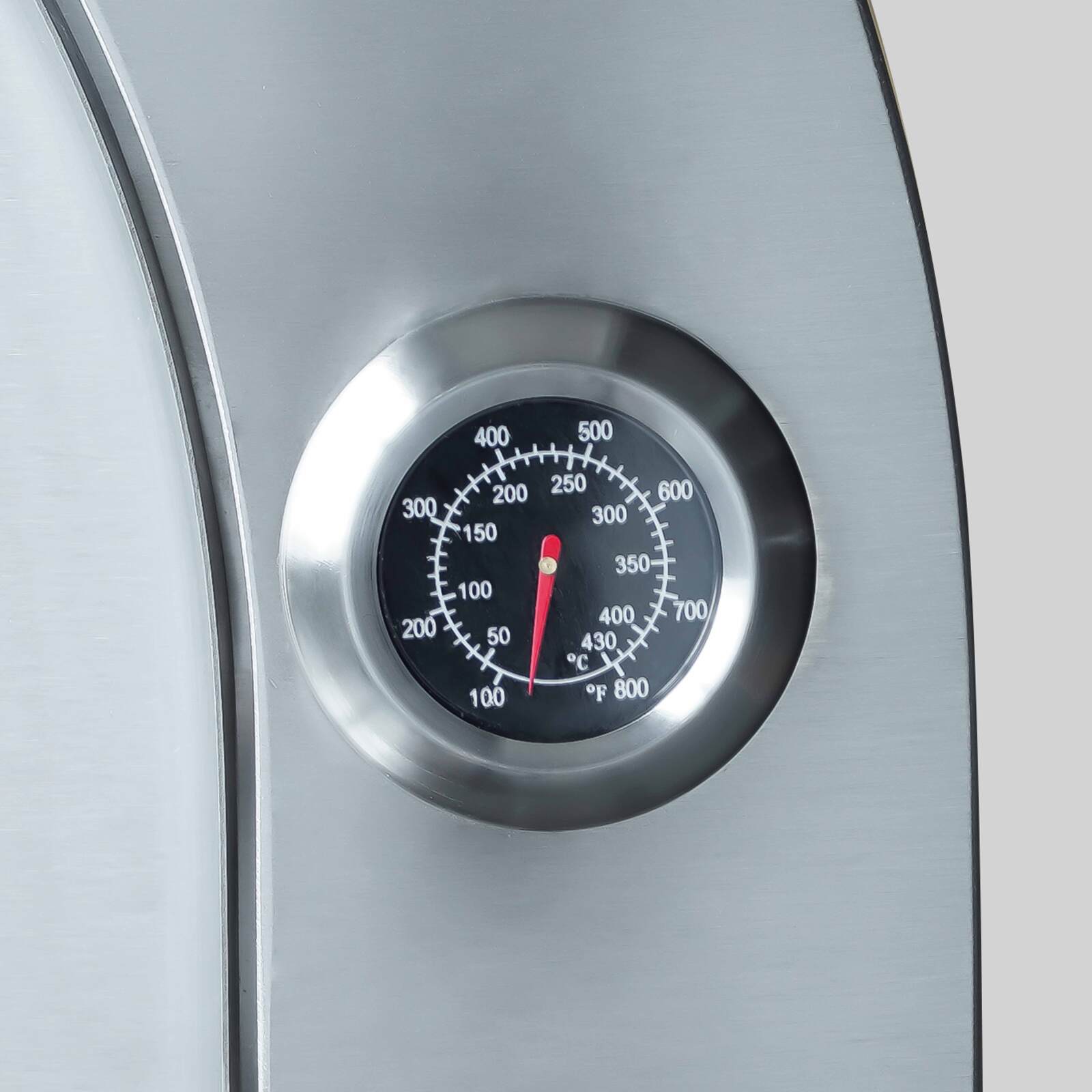 4-Element-Außenküche aus Stahl mit Pizzaofen