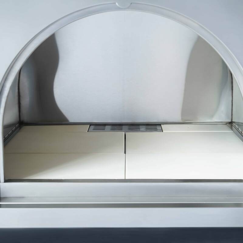 4-Element-Außenküche aus Stahl mit Pizzaofen