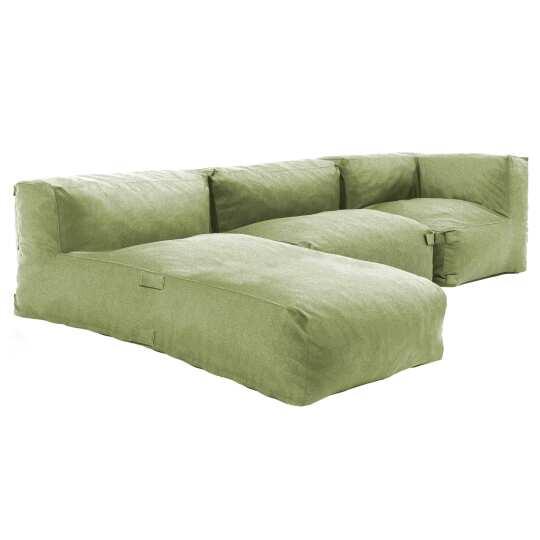 Modulare Gartenmöbel mit 1 Kaminsessel, 1 Ecksessel und 1 Chaiselongue