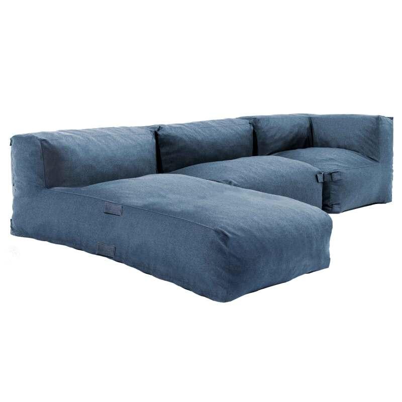 Modulare Gartenmöbel mit 1 Kaminsessel, 1 Ecksessel und 1 Chaiselongue 