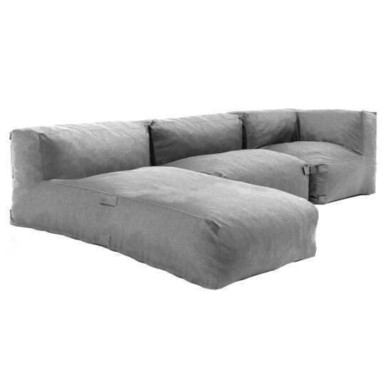 Modulare Gartenmöbel mit 1 Kaminsessel, 1 Ecksessel und 1 Chaiselongue