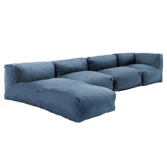 Modulare Gartenmöbel mit 2 Kaminstühlen, 1 Ecksessel und 1 Chaiselongue