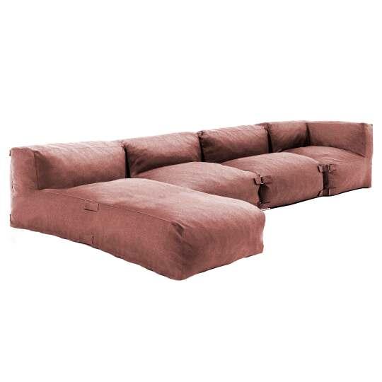 Modulare Gartenmöbel mit 2 Kaminstühlen, 1 Ecksessel und 1 Chaiselongue