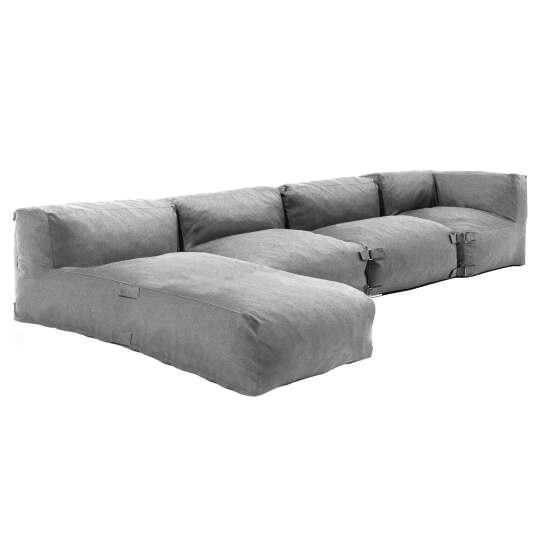 Modulare Gartenmöbel mit 2 Kaminstühlen, 1 Ecksessel und 1 Chaiselongue