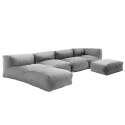 Modulare Gartenmöbel mit 2 Kaminstühlen, 1 Ecksessel, 1 Chaiselongue und 1 Hocker 