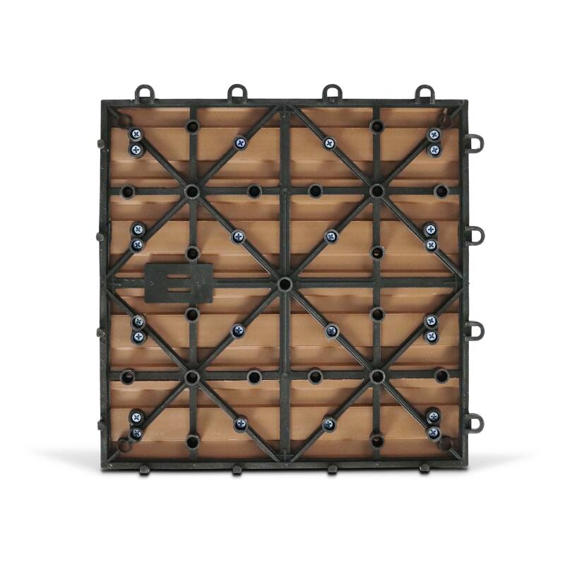 Set von steckbaren Terrassenfliesen aus Verbundholz - (30 x 30 x 2,5 cm)