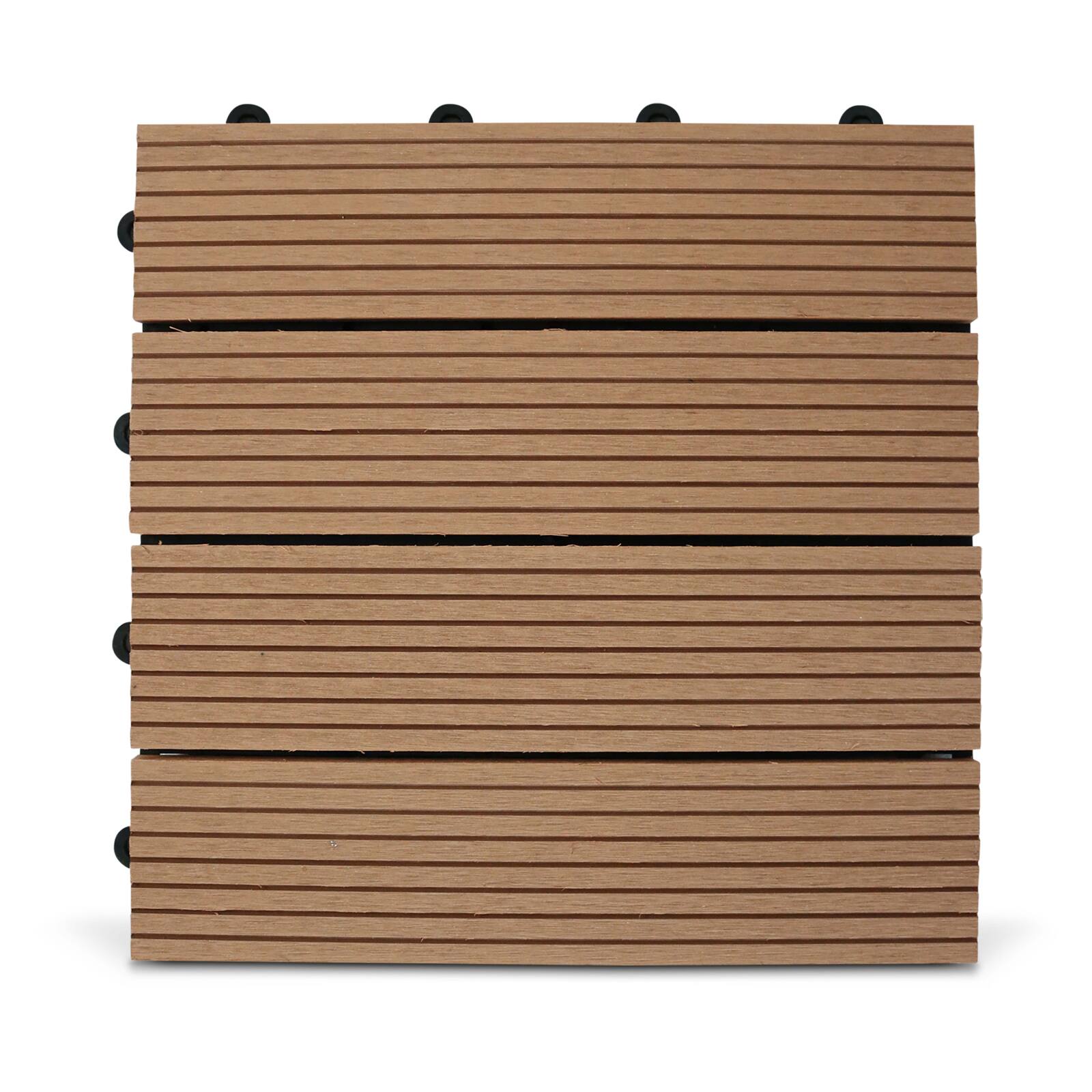 Set von steckbaren Terrassenfliesen aus Verbundholz - (30 x 30 x 2,5 cm)