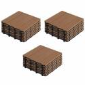 Set von steckbaren Terrassenfliesen aus Verbundholz - (30 x 30 x 2,5 cm)