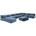 Modulare Gartenmöbel mit 5 Kaminstühlen, 1 Ecksessel, 1 Chaiselongue und 1 Hocker 