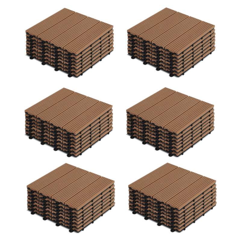 Set von steckbaren Terrassenfliesen aus Verbundholz - (30 x 30 x 2,5 cm)