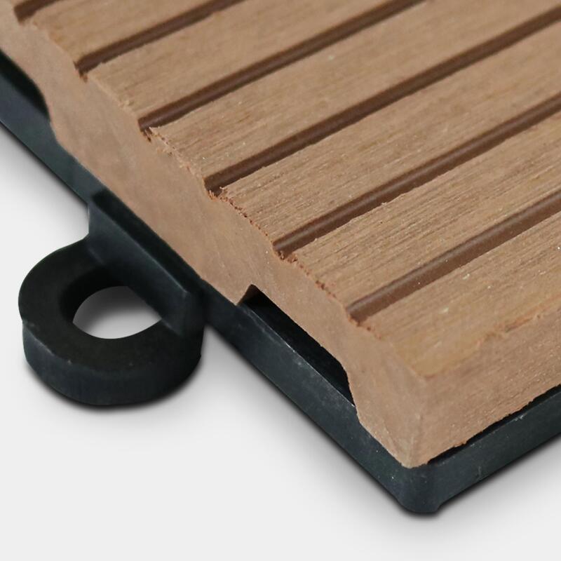 Set von steckbaren Terrassenfliesen aus Verbundholz - (30 x 30 x 2,5 cm)