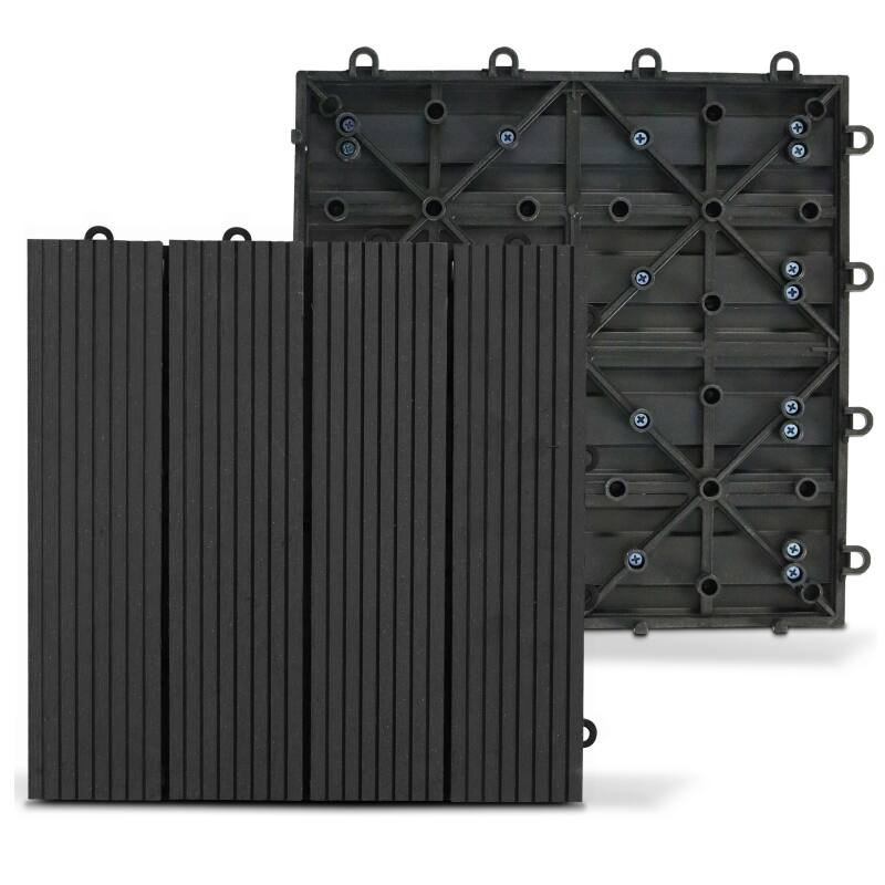 Set von steckbaren Terrassenfliesen aus Verbundholz