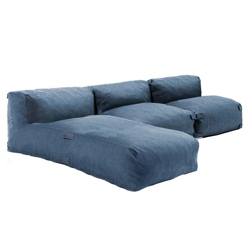 Modulare Gartenmöbel mit 2 Sesseln und 1 Chaiselongue 
