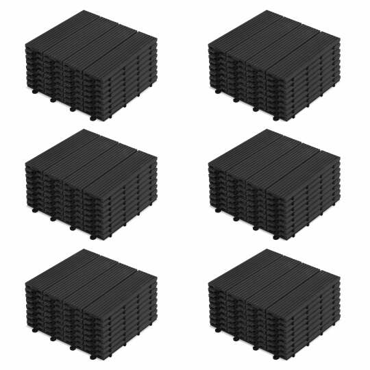 Klickbare Terrassenfliesen aus WPC-Holzverbund (30x30x2,5 cm) - Im Set verkauft | Oviala