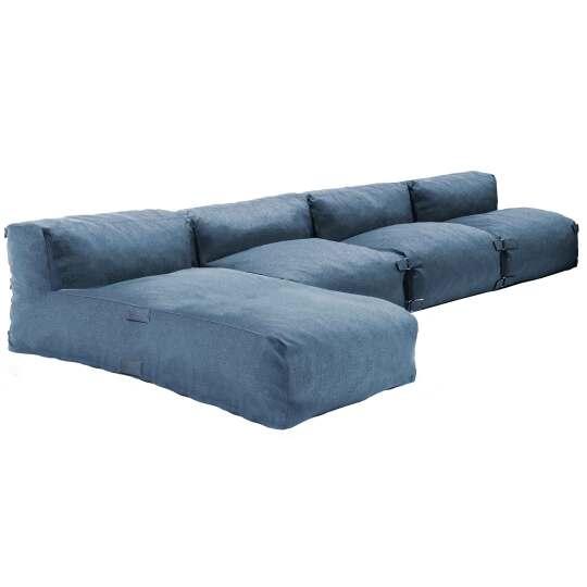 Modulare Gartenmöbel mit 3 Sesseln und 1 Chaiselongue