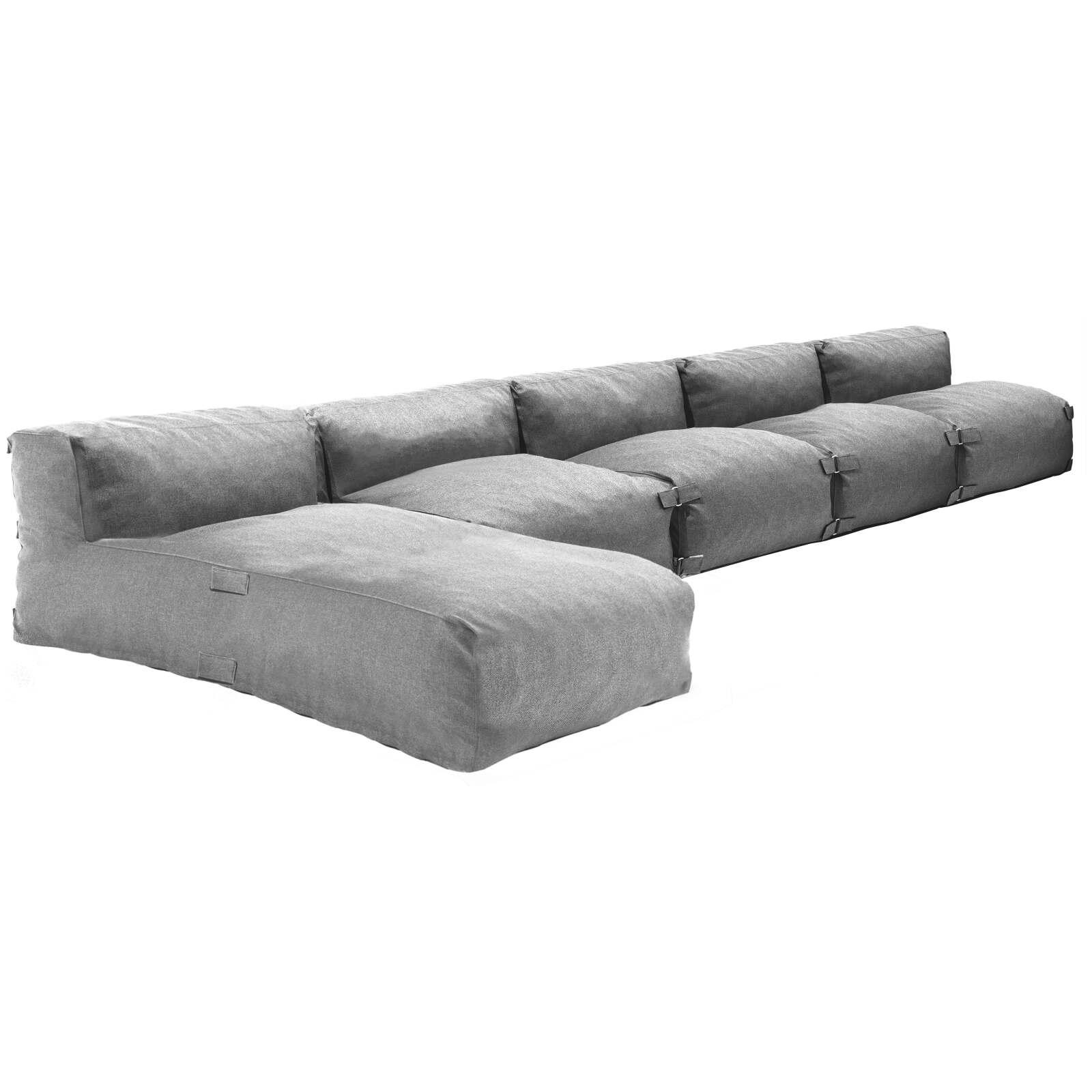 Modulare Gartenmöbel mit 4 Sesseln und 1 Chaiselongue Modulare Gartenmöbel mit 4 Sesseln und 1 Chaiselongue