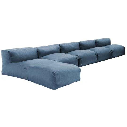 Modulare Gartenmöbel mit 4 Sesseln und 1 Chaiselongue