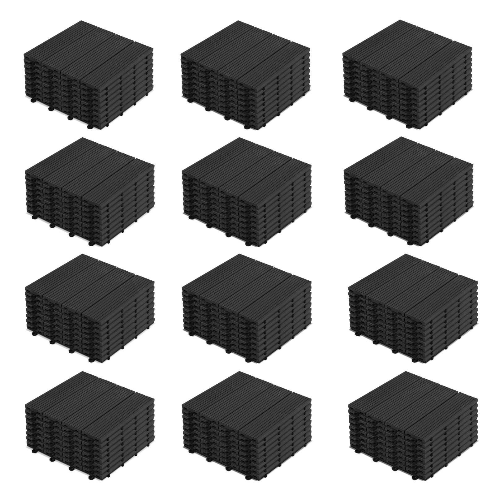 Set von steckbaren Terrassenfliesen aus Verbundholz