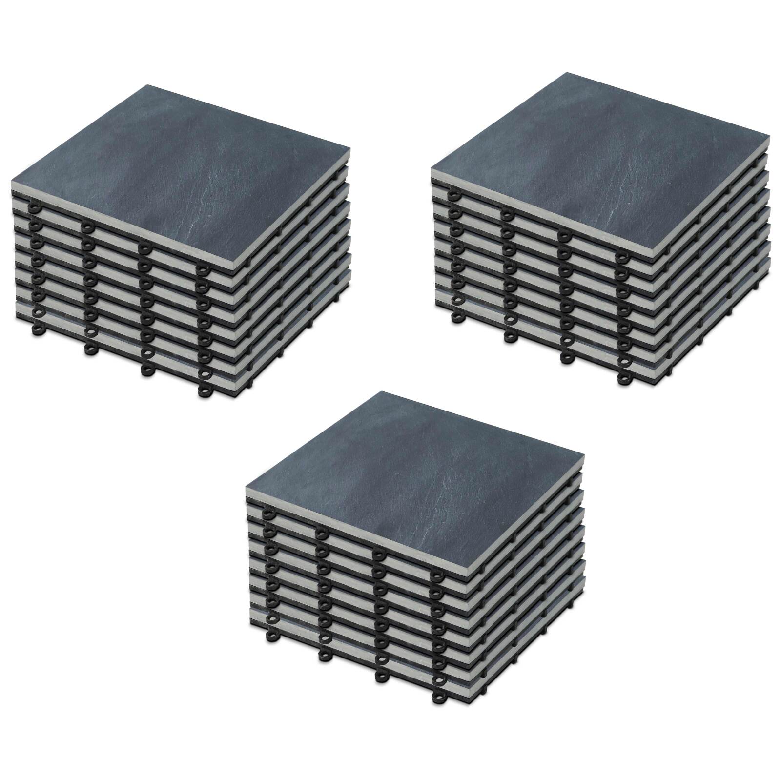 Set von steinernen Terrassenplatten, die einfach zu befestigen sind 