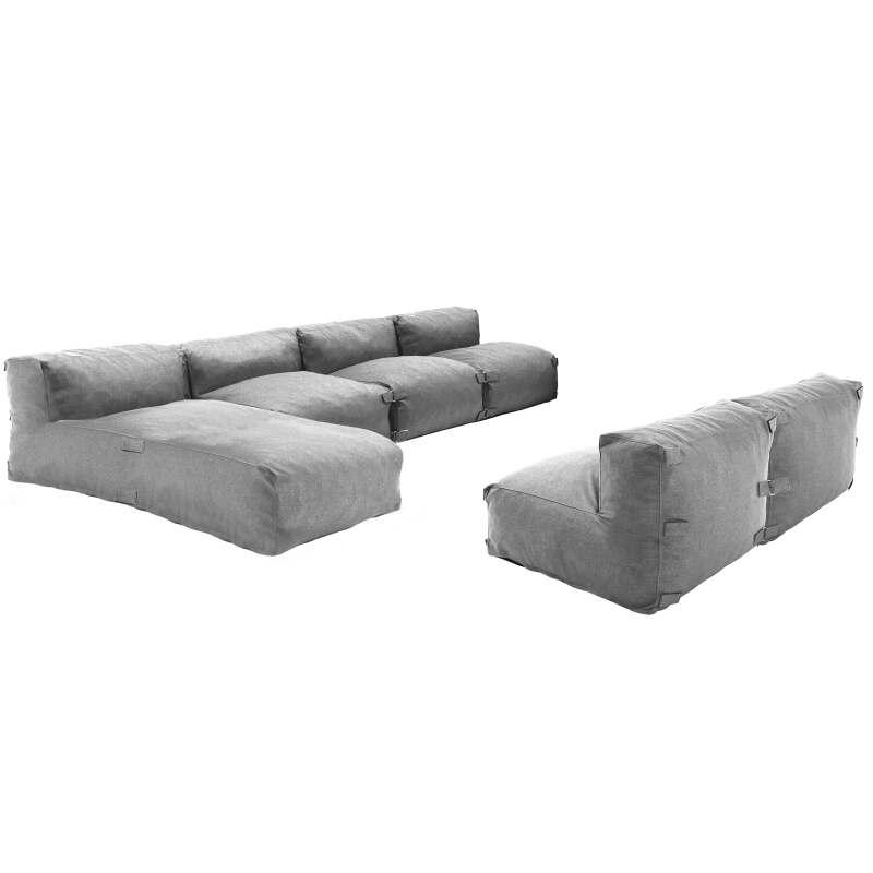 Modulare Gartenmöbel mit 5 Sesseln und 1 Chaiselongue 