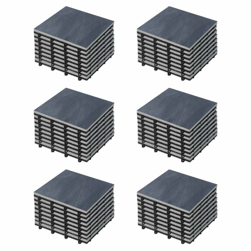 Set von steinernen Terrassenplatten, die einfach zu befestigen sind 