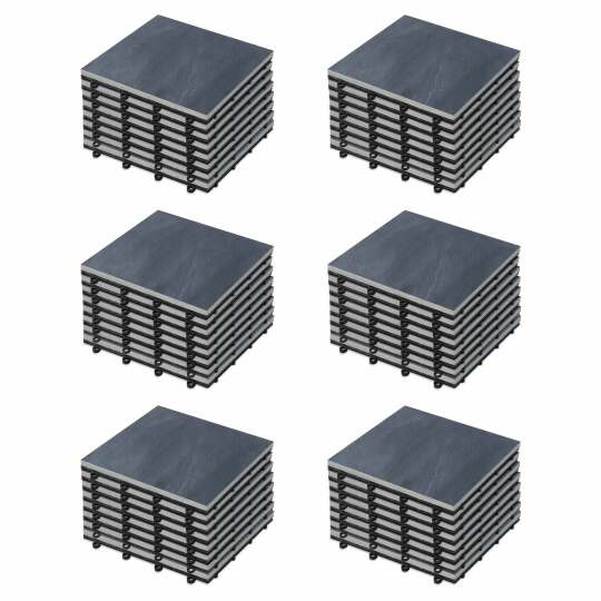 Set von steinernen Terrassenplatten, die einfach zu befestigen sind