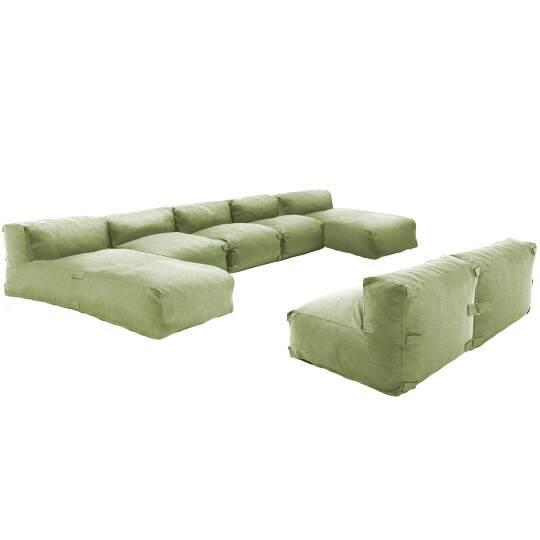 Modulare Gartenmöbel mit 5 Sesseln und 2 Chaiselongues