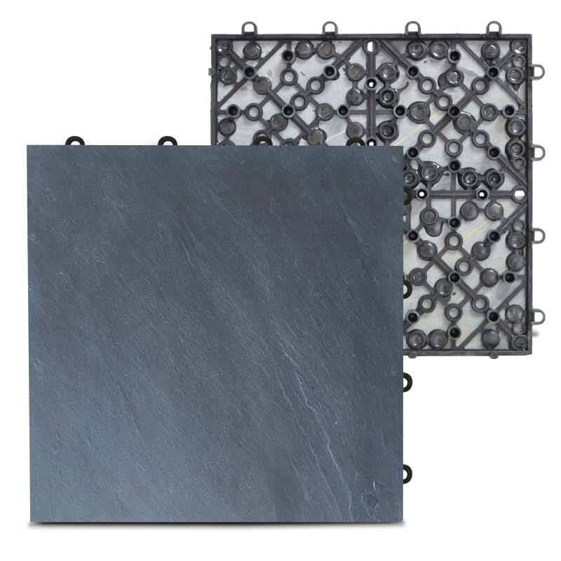 Set von steinernen Terrassenplatten, die einfach zu befestigen sind