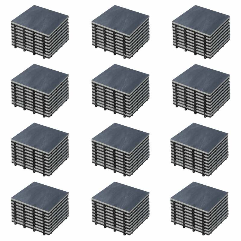 Set von steinernen Terrassenplatten, die einfach zu befestigen sind 
