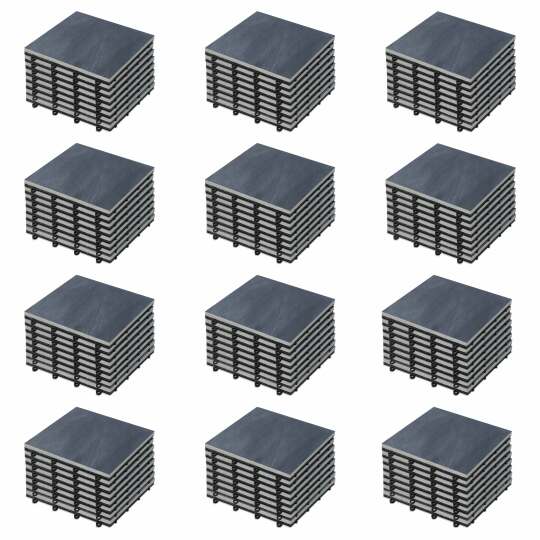 Set von steinernen Terrassenplatten, die einfach zu befestigen sind
