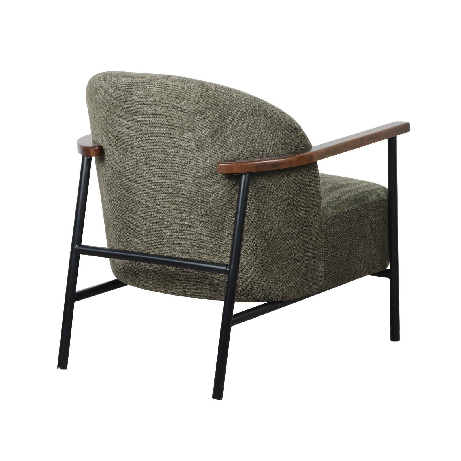 Relaxsessel aus Stahl, Holz und Stoff