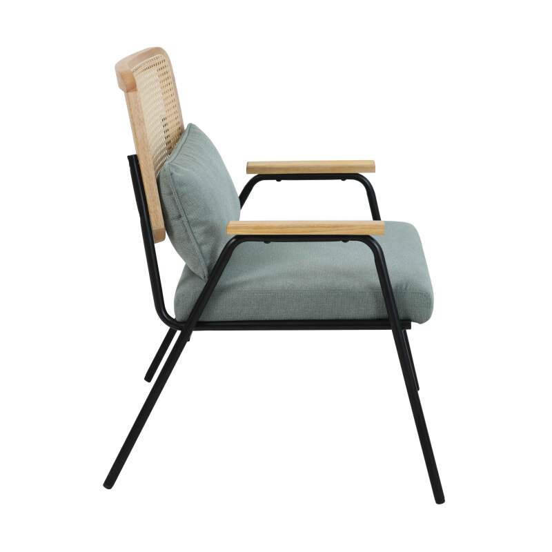 Relaxsessel aus Stahl, synthetischem Rattan und Stoff