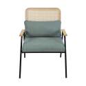 Relaxsessel aus Stahl, synthetischem Rattan und Stoff