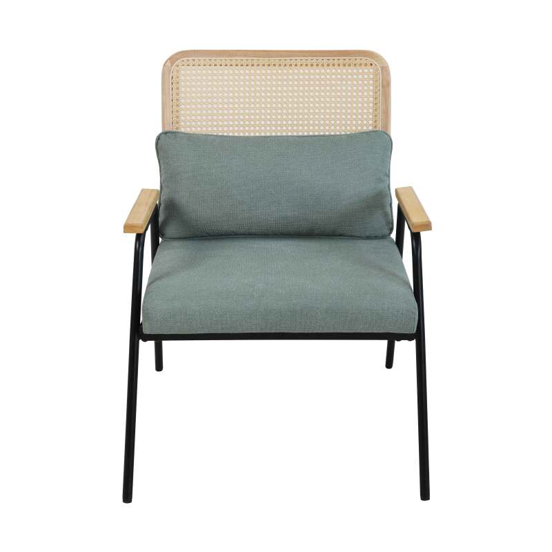 Relaxsessel aus Stahl, synthetischem Rattan und Stoff