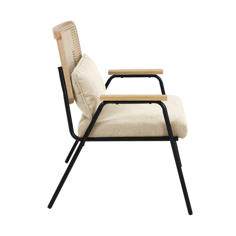 Relaxsessel aus Stahl, synthetischem Rattan und Stoff