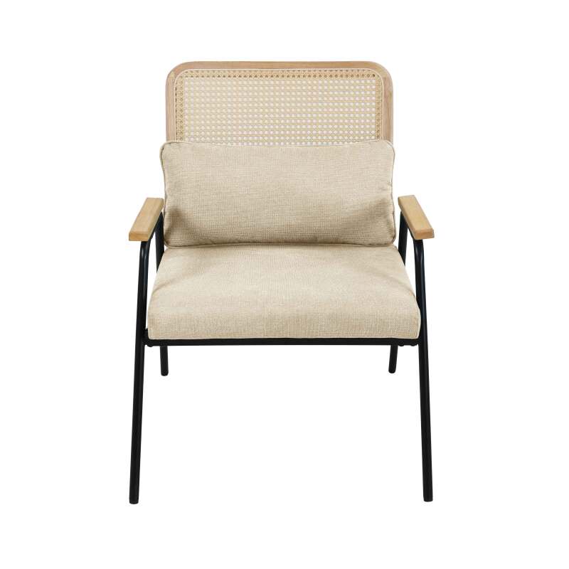 Relaxsessel aus Stahl, synthetischem Rattan und Stoff