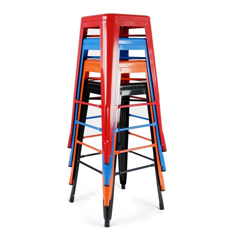 Gartenhocker aus glänzendem Metall (43 x 43 x 76) (2/3)