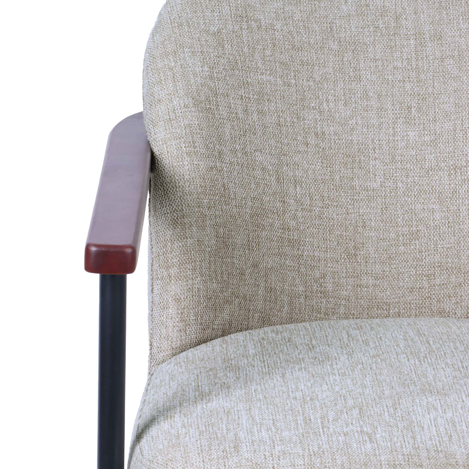 Relaxsessel aus Stahl, Holz und Stoff