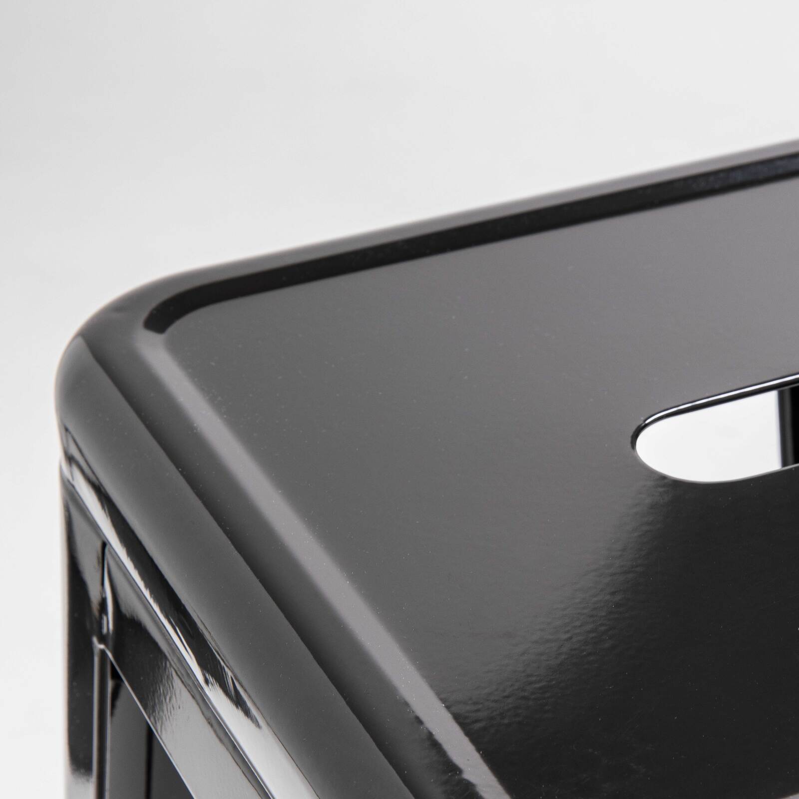 Gartenhocker aus glänzendem Metall (43 x 43 x 76)