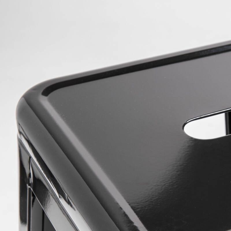 Gartenhocker aus glänzendem Metall (43 x 43 x 76)