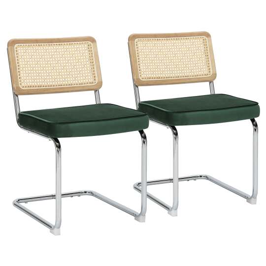 Set aus 2 Stühlen aus Stahl und Samt