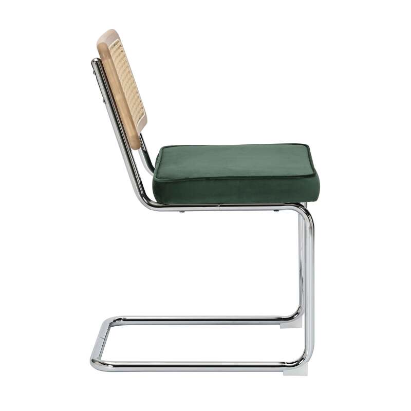 Set aus 2 Stühlen aus Stahl und Samt