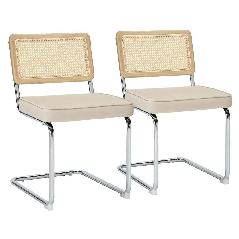 Set aus 2 Stühlen aus Stahl und Samt