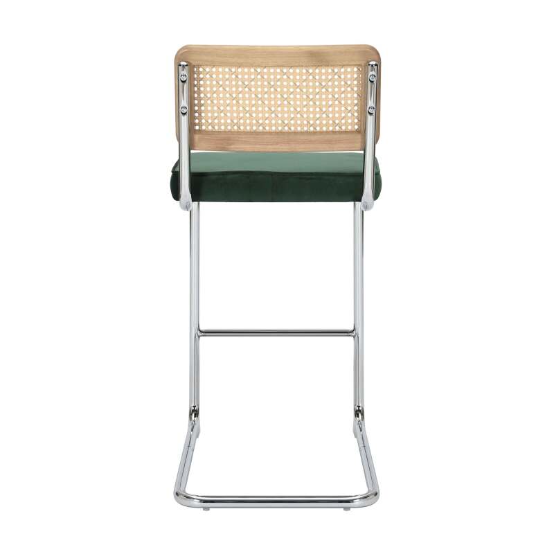 Set mit 2 Hochstühlen aus Stahl und Samt