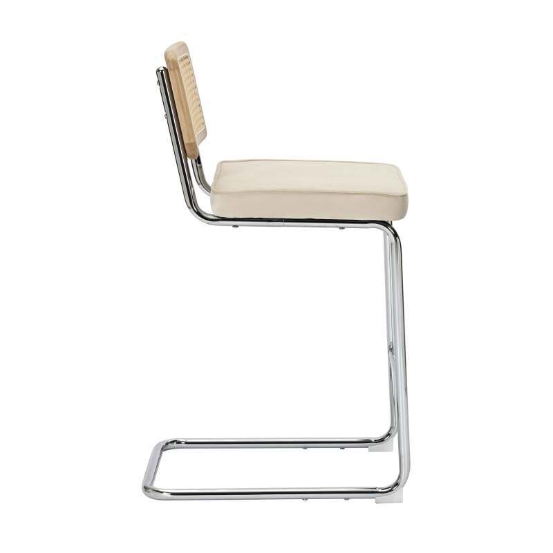 Set mit 2 Hochstühlen aus Stahl und Samt  (3/8)