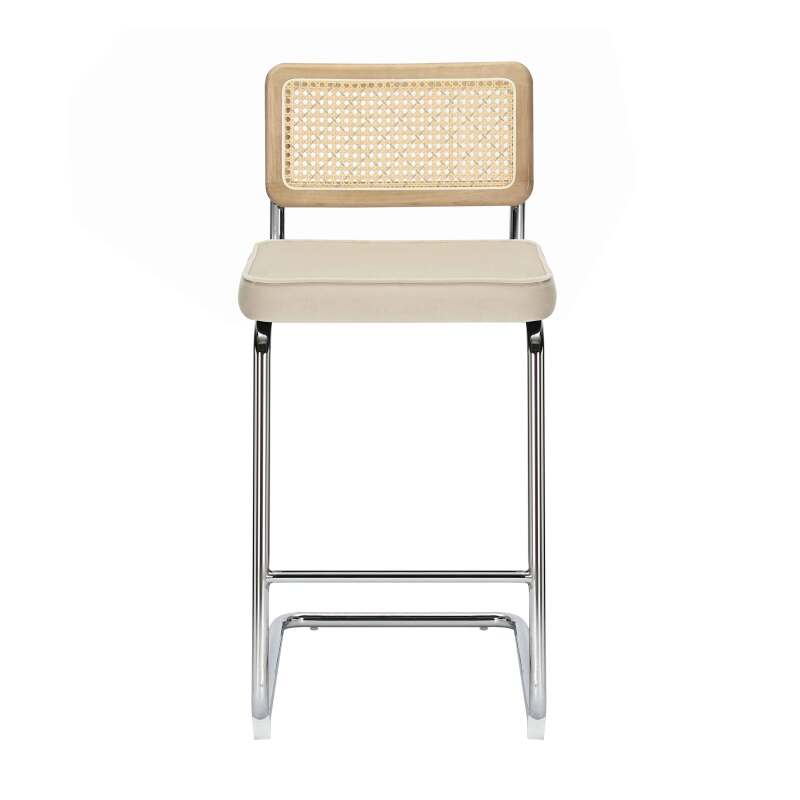 Set mit 2 Hochstühlen aus Stahl und Samt  (4/8)