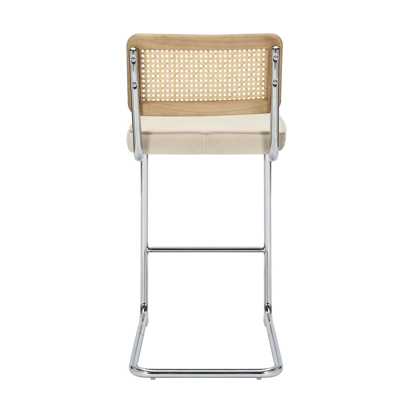 Set mit 2 Hochstühlen aus Stahl und Samt 