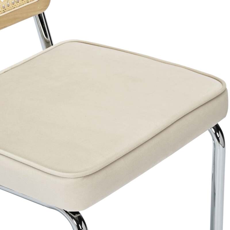 Set mit 2 Hochstühlen aus Stahl und Samt  (7/8)